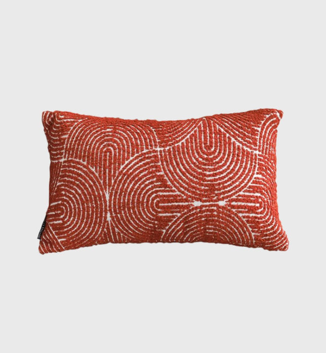 SOGA 30cm Orange Cinnabar Pillow Perfect Burnt Corded Lumbar Throw Pillow