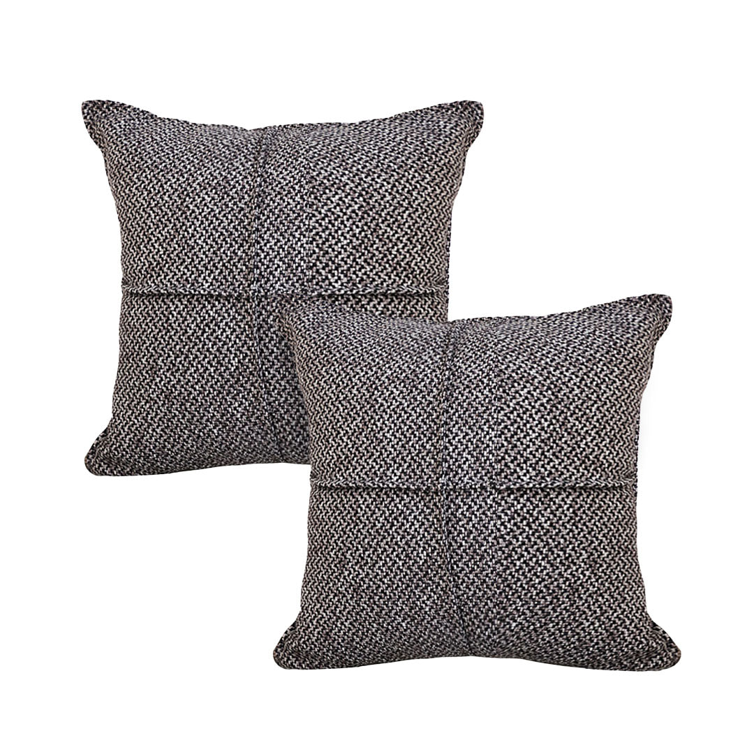SOGA 2X 45cm Herringbone Textured Woven Square Cushions