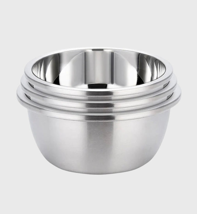 SOGA 3Pcs Polished Stainless Steel Mixing Bowl