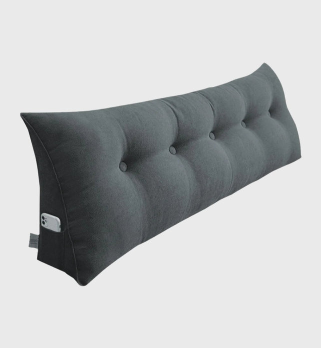 SOGA 150cm Dark Grey Triangular Wedge Bed Pillow Headboard Backrest