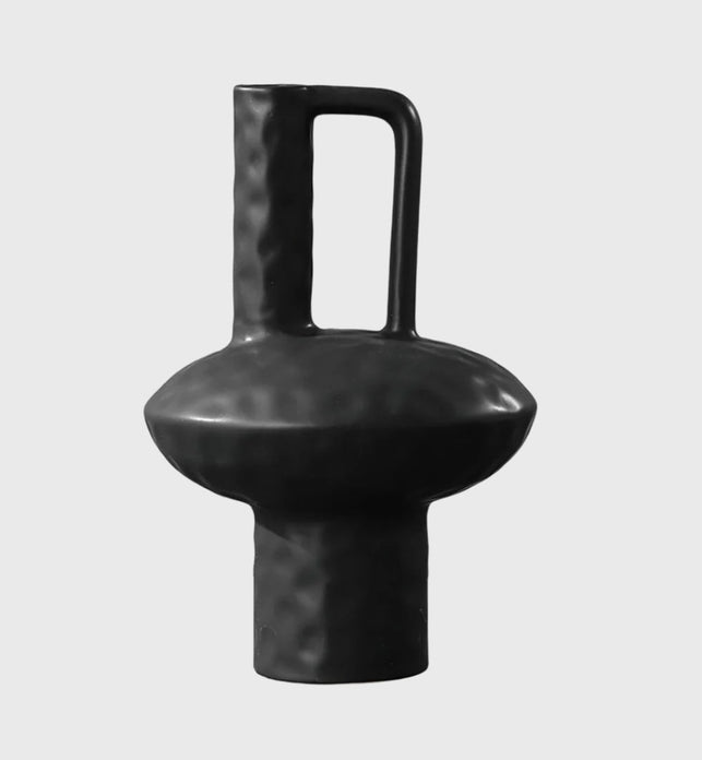 20x30cm Ornament Contemporary Black Ceramic Vase