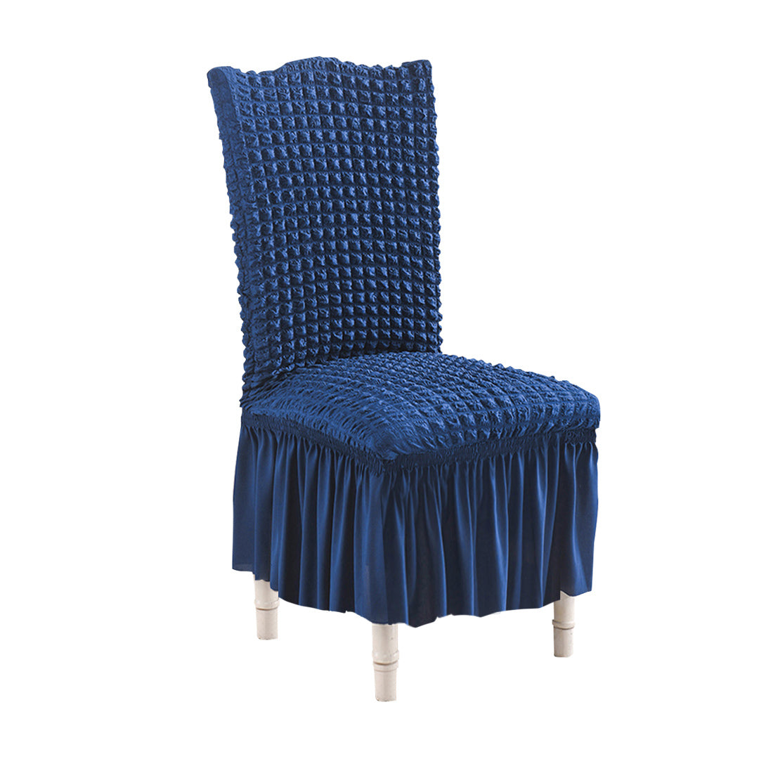 Blue Chair Cover Seat Protector with Ruffle Skirt