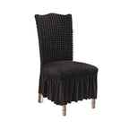 Black Chair Cover Seat Protector with Ruffle Skirt