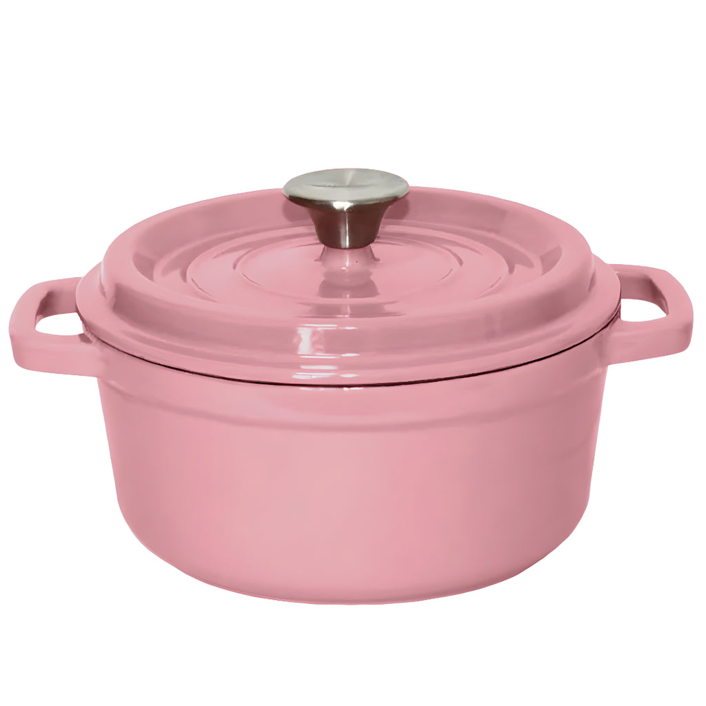 Cast Iron Porcelain Casserole 2.7L Pink 22cm