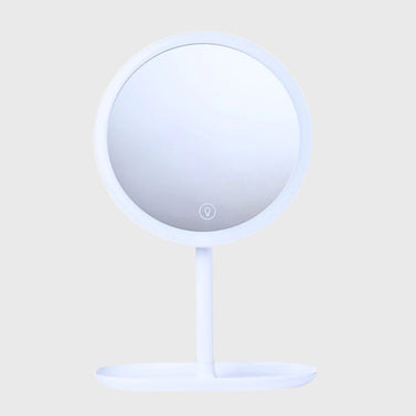 SOGA 26cm White Round Smart LED Makeup Bedroom Table Vanity Mirror Tricolor w/ 5x Magnification