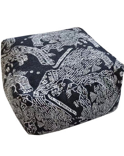 SOGA 55x30cm Black Squared Soft Pouffe Seat Cushion Elegant Home Accent Décor Stylish Footstool