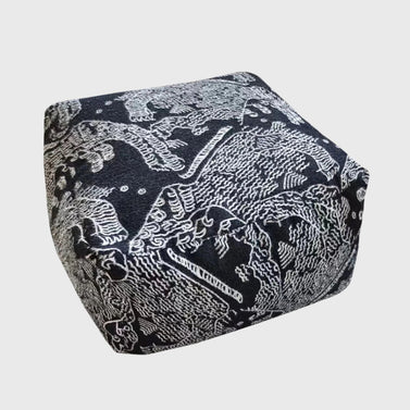 SOGA 55x30cm Black Squared Soft Pouffe Seat Cushion Elegant Home Accent Décor Stylish Footstool