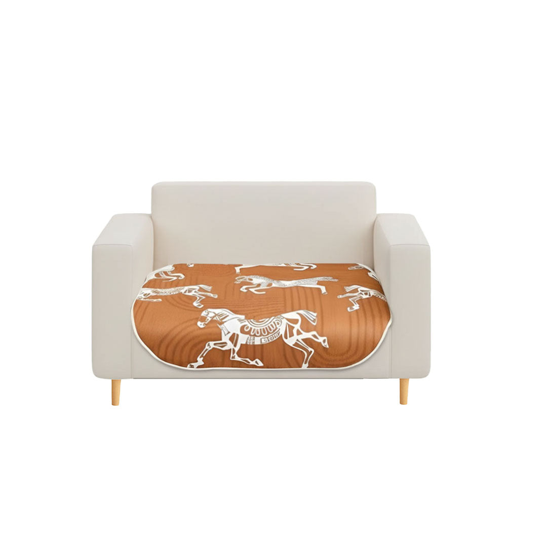 SOGA One-Seater Orange Horse Print 90x90cm Throw Blanket Sofa Cover
