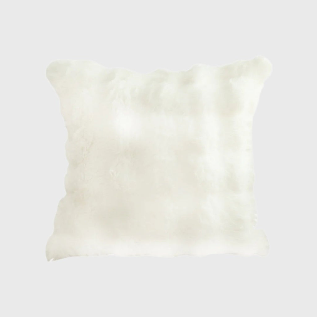 50cm Throw Pillow White Rabbit Fur
