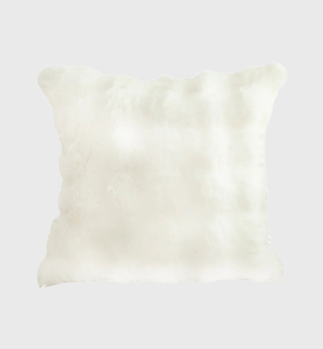 50cm Throw Pillow White Rabbit Fur