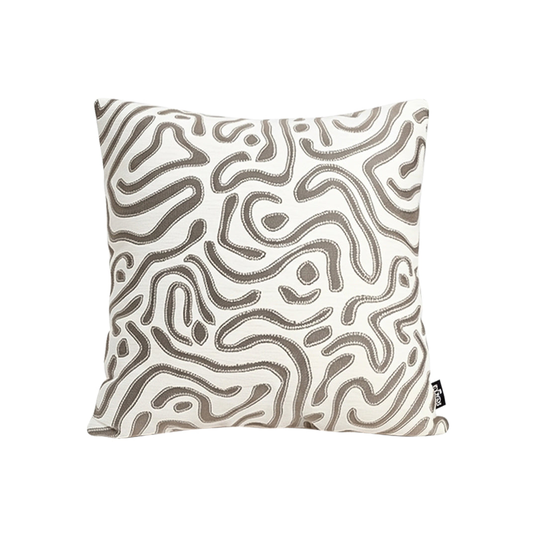 SOGA 50cm Gray White Abstract Swirl Pattern Decorative Throw Pillow
