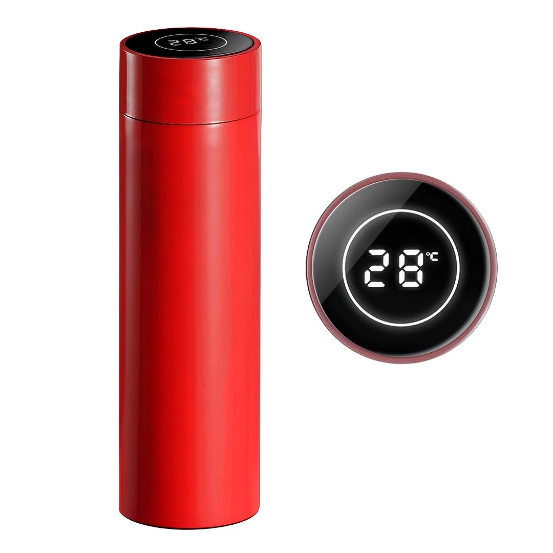 500ML Smart Thermometer Bottle Vacuum Flask  Red