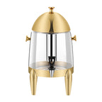 Stainless Steel 12L Beverage Dispenser with Gold Accents