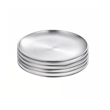 SOGA 23cm Premium Silver Grilling Plate - Durable, Heat-Resistant, Perfect for BBQs and Outdoor Cooking Kitchen Essential