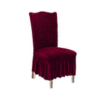 Burgundy Chair Cover Seat Protector with Ruffle Skirt