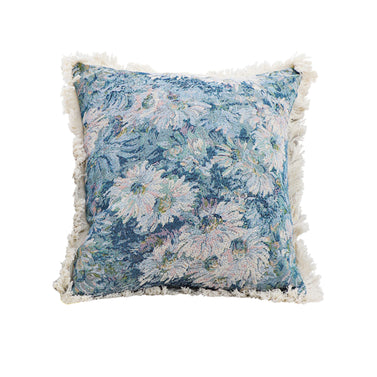SOGA 50cm Oil Painting Shabby Chic Style Handmade Full Floral Needlepoint Throw Pillow
