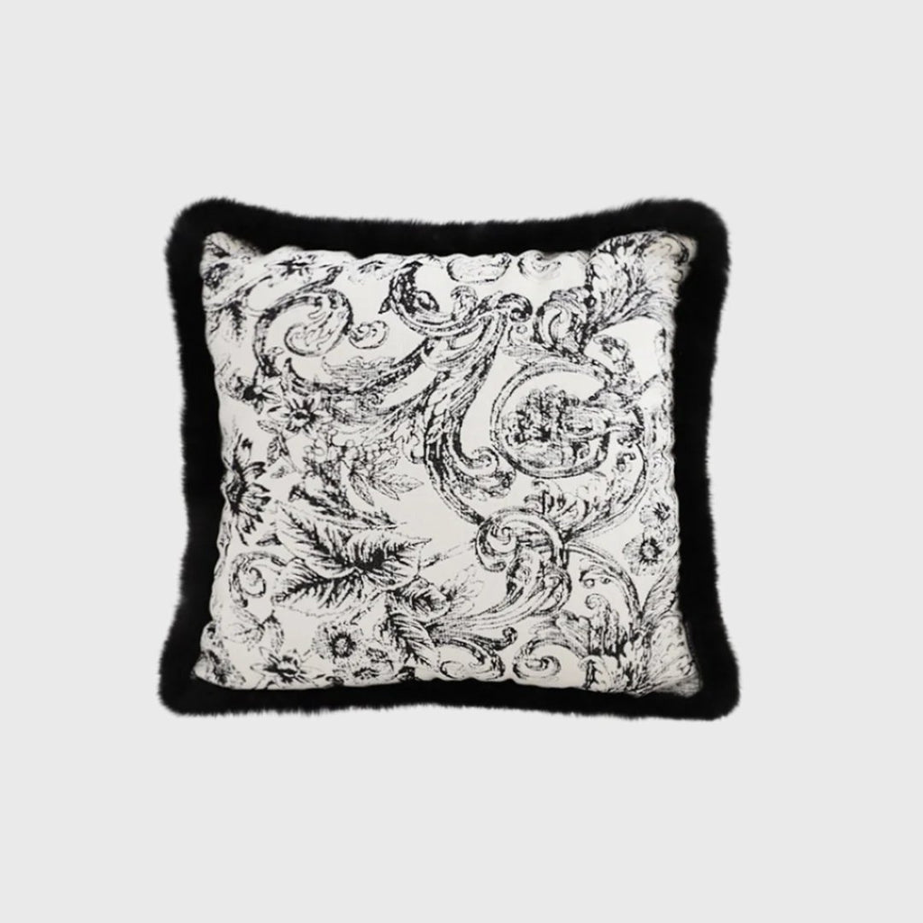 SOGA 45cm Pillow French Cover Style Floral Jacquard Woven Decorative Fringe Throw Pillow