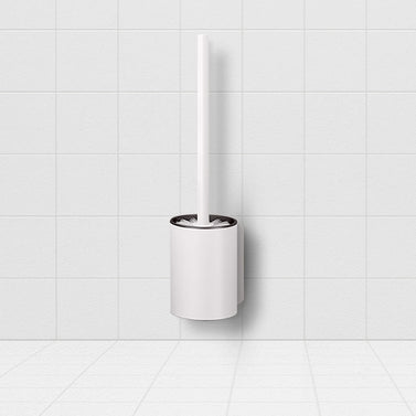 27cm Wall-Mounted Toilet Brush with Holder White