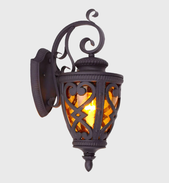 Vintage Lantern 57cm Outdoor Antique Bronze Wall Sconce