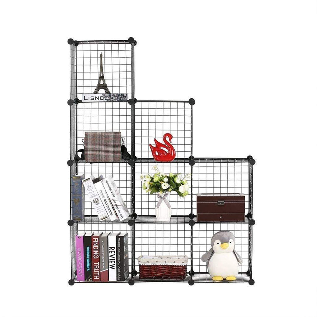 Black Portable 9-Cube 3 Column Storage Organiser