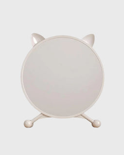 SOGA 30cm White Smart Makeup Bedroom Table Mirror Cat Ear Style No LED Light