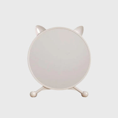 SOGA 30cm White Smart Makeup Bedroom Table Mirror Cat Ear Style No LED Light