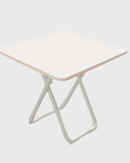 80cm White Square Table with White Legs