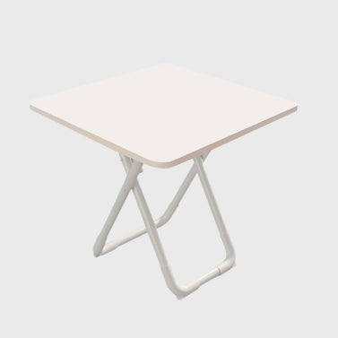 80cm White Square Table with White Legs