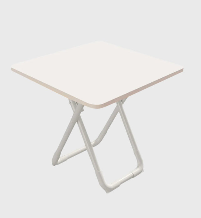 80cm White Square Table with White Legs