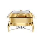 Gold Plated Square Chafing Dish with Top Lid
