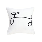 SOGA 45cm Minimalist White Script Letter Embroidered Throw Pillow