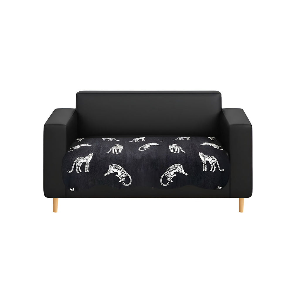 SOGA Two-Seater Black Leopard Print 90x160cm Throw Blanket Sofa Cover