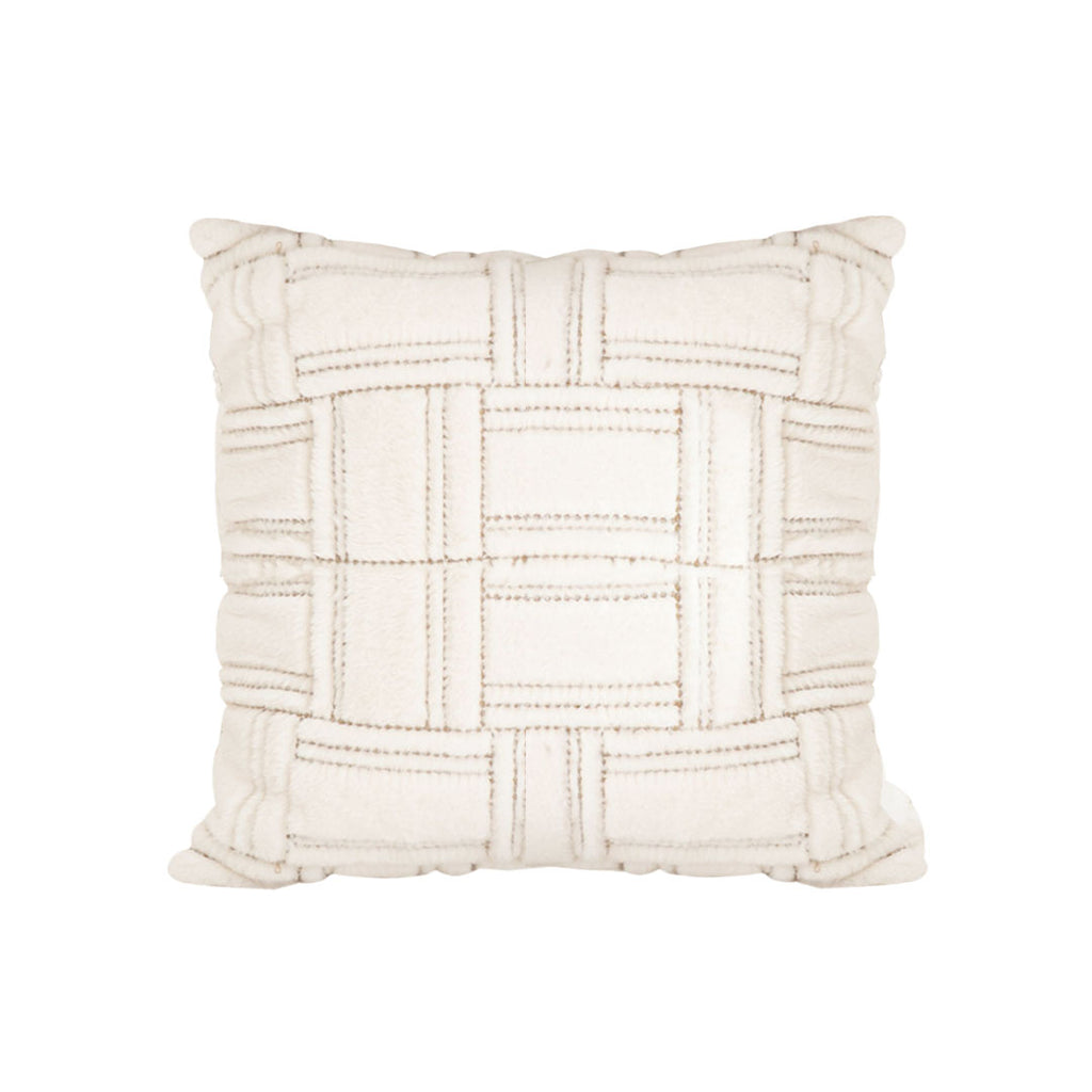 SOGA 45cm Bohemian Winter White Tufted Grid Pattern Decorative Throw Pillow