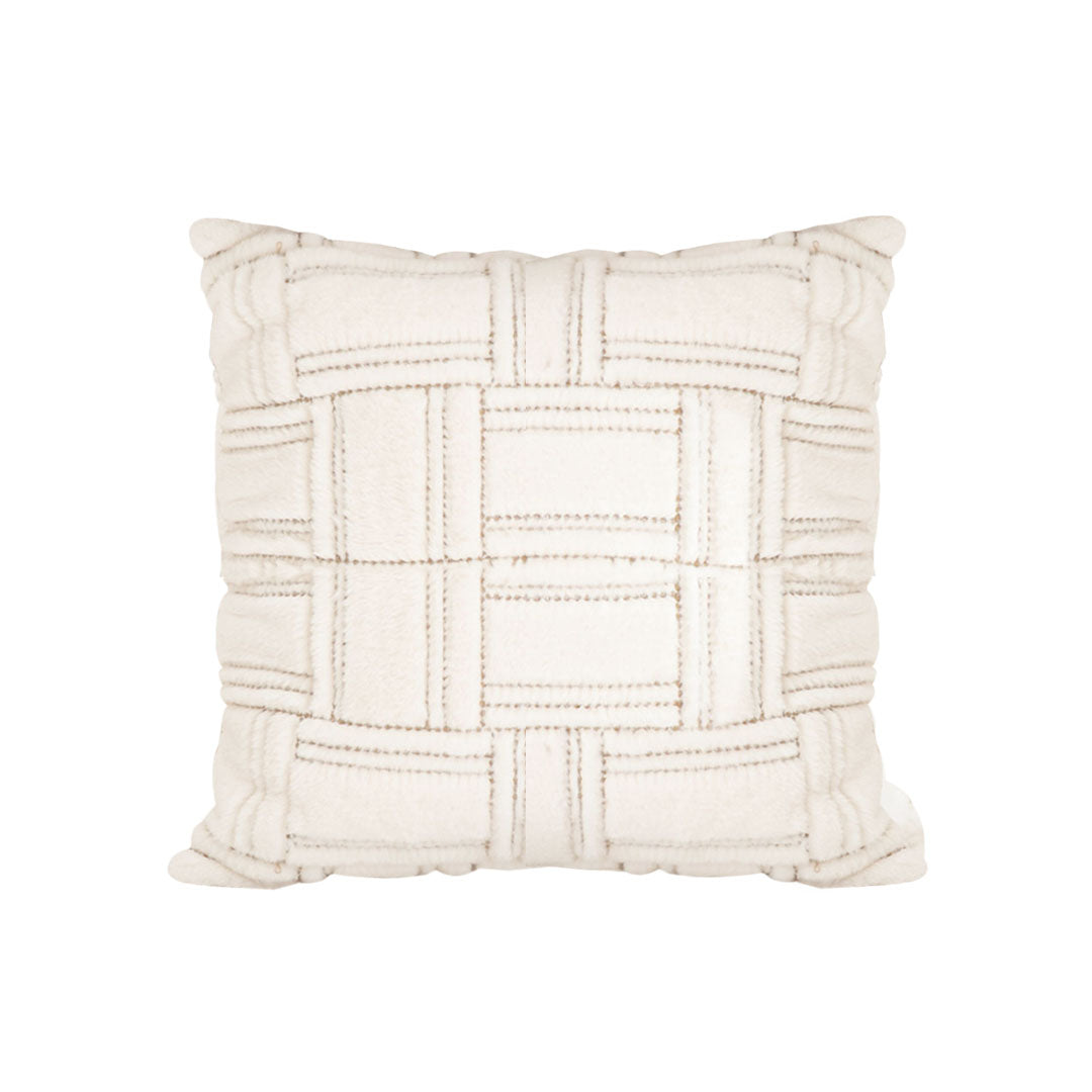 SOGA 45cm Bohemian Winter White Tufted Grid Pattern Decorative Throw Pillow