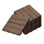 Dark Chocolate DIY Wooden Composite Decking Tiles  Set of 11