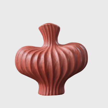 25X24cm Matte Red Small Ornament Vases Countertop