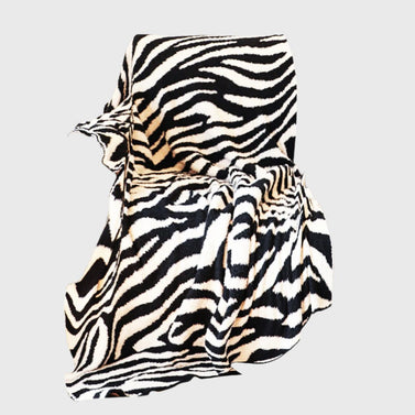 SOGA 130x170cm Throw Blanket Black and White Soft Zebra Print Half Fleece