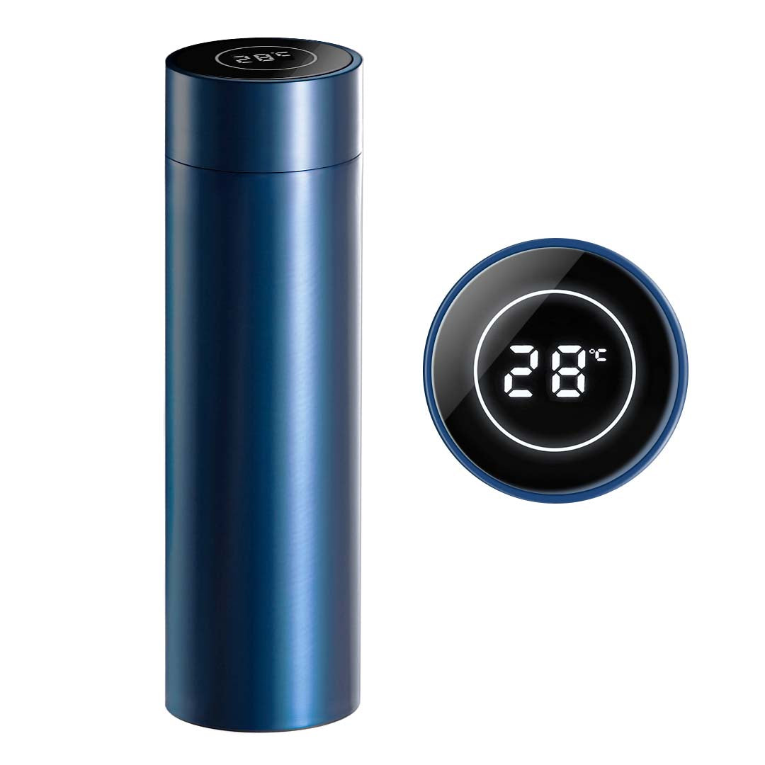 500ML Smart Thermometer Bottle Vacuum Flask Blue
