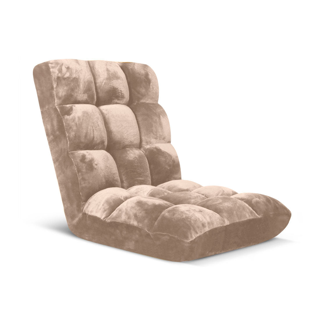 Floor Recliner Folding Lounge Light Apricot
