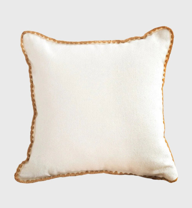 SOGA 45cm Warm Wood Tone & Apricot Shell Edged Square Throw Pillow