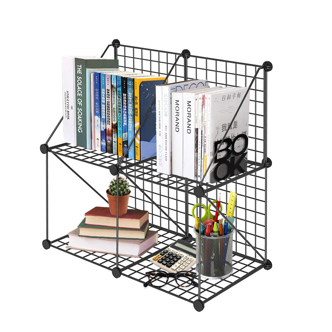 Black Portable 4-Cube 2 Column Storage Organiser