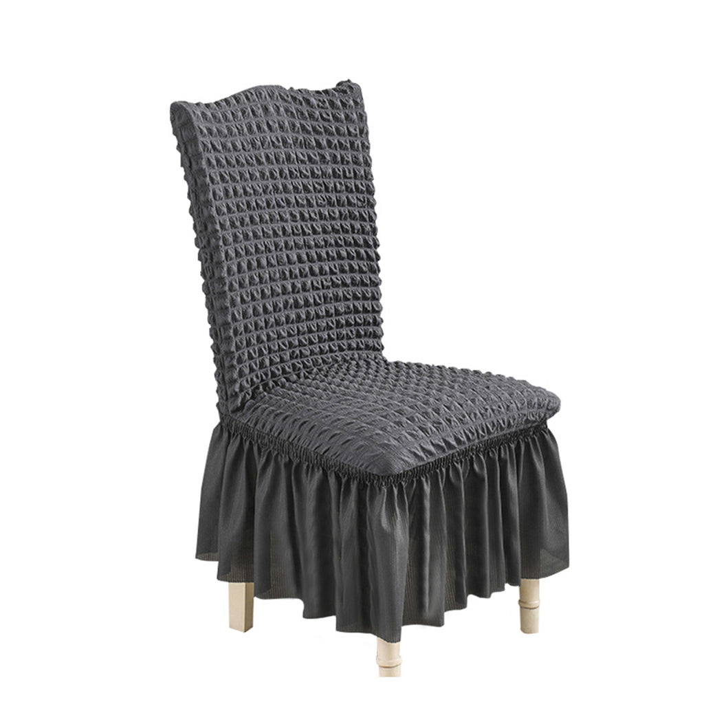Dark Grey Chair Cover Seat Protector with Ruffle Skirt