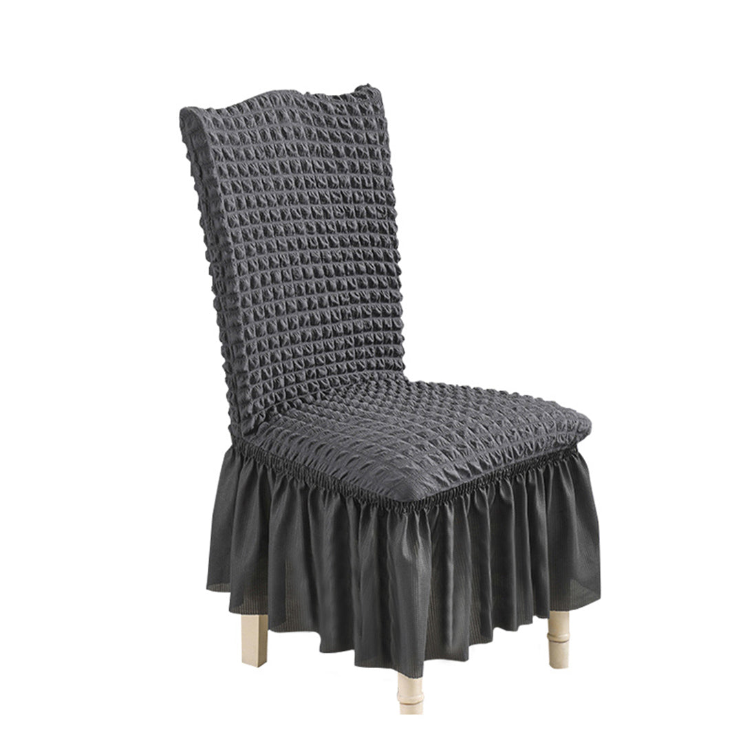 Dark Grey Chair Cover Seat Protector with Ruffle Skirt