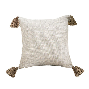SOGA 50cm Beige Pillow Textured Throw Cover Luxurious Rib Knit Ribbed Cotton Throw Pillow