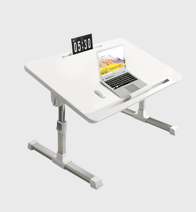 SOGA 60X40cm White Small Laptop Bed Portable Foldable Study Table Adjustable