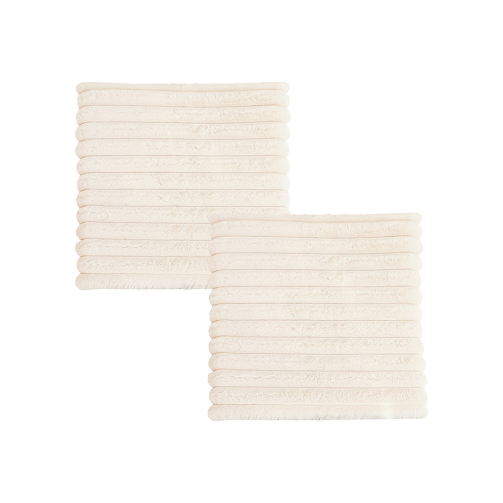 SOGA 2X 45cm Cream Corduroy Soft Leaning Plush Backrest Seat Pillow