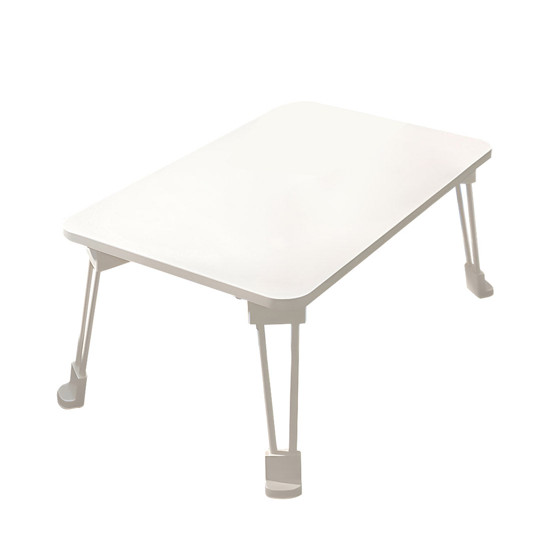 White Portable Bed Table With Cup-Holder