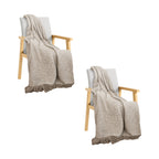 SOGA 2X 160x200cm Coffee Blanket – Vintage Tassel Throw for Rustic Comfort
