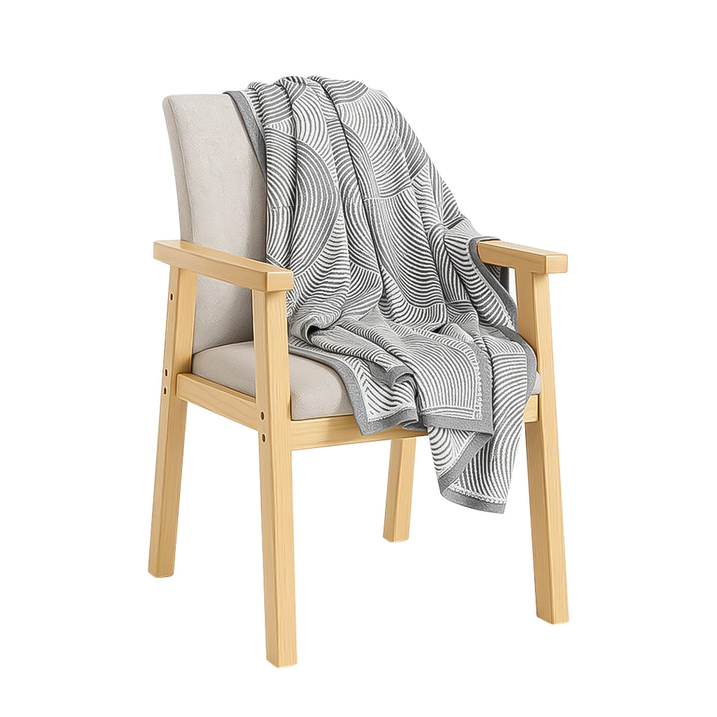 SOGA Charcoal Gray Geometric Swirl Throw Blanket 130x180cm Polyester