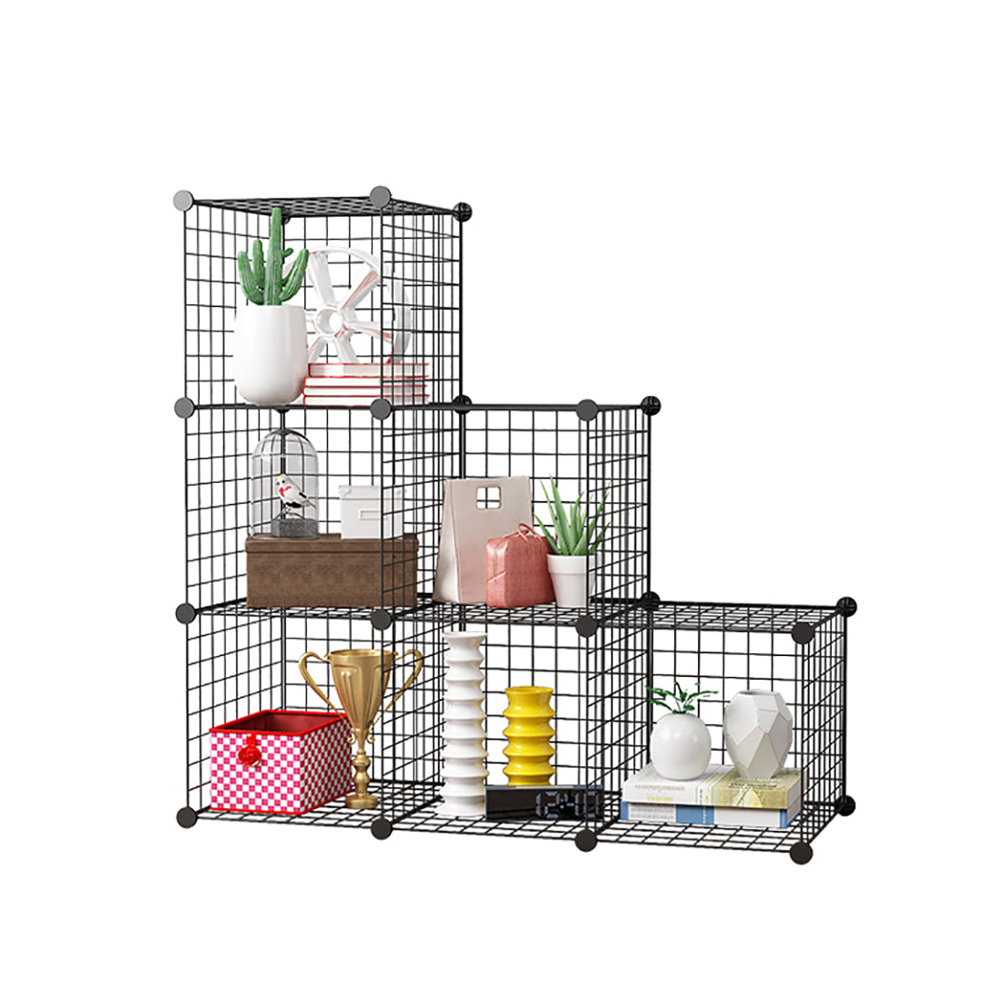 Black Portable 6-Cube 3 Column Storage Organiser